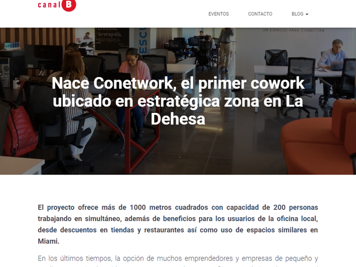 Reportaje Canal B: Conetwork, el primer cowork ubicado en estratégica zona en La Dehesa